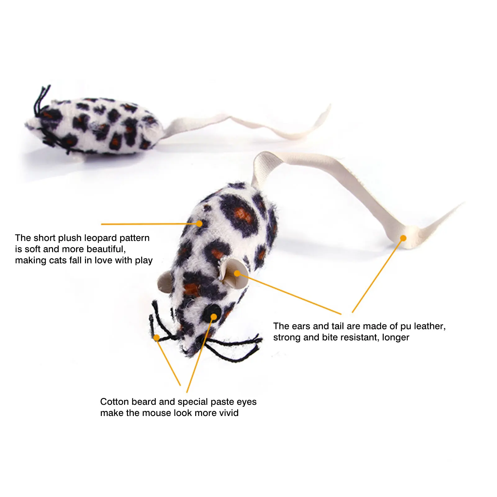 

Cat Toy Mouse Loaded Black White Mouse Toys Cat Teaser Kitty Toys Funny Sound Squeaky Toys For Cats Pet Mice Toys