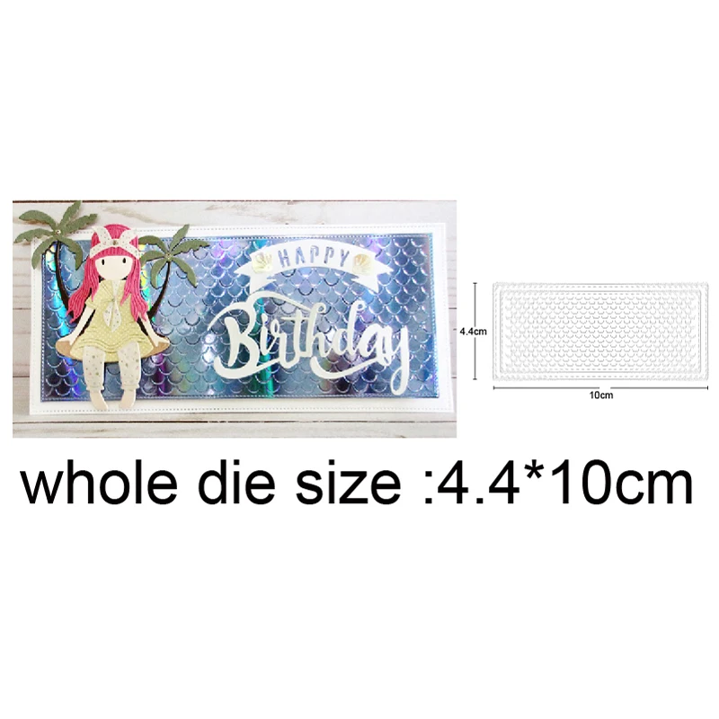 

Fish Scales Background Frame Metal Cutting Dies for DIY Scrapbooking dies Paper Card Making Craft Embossing Die Cut Stencil dies