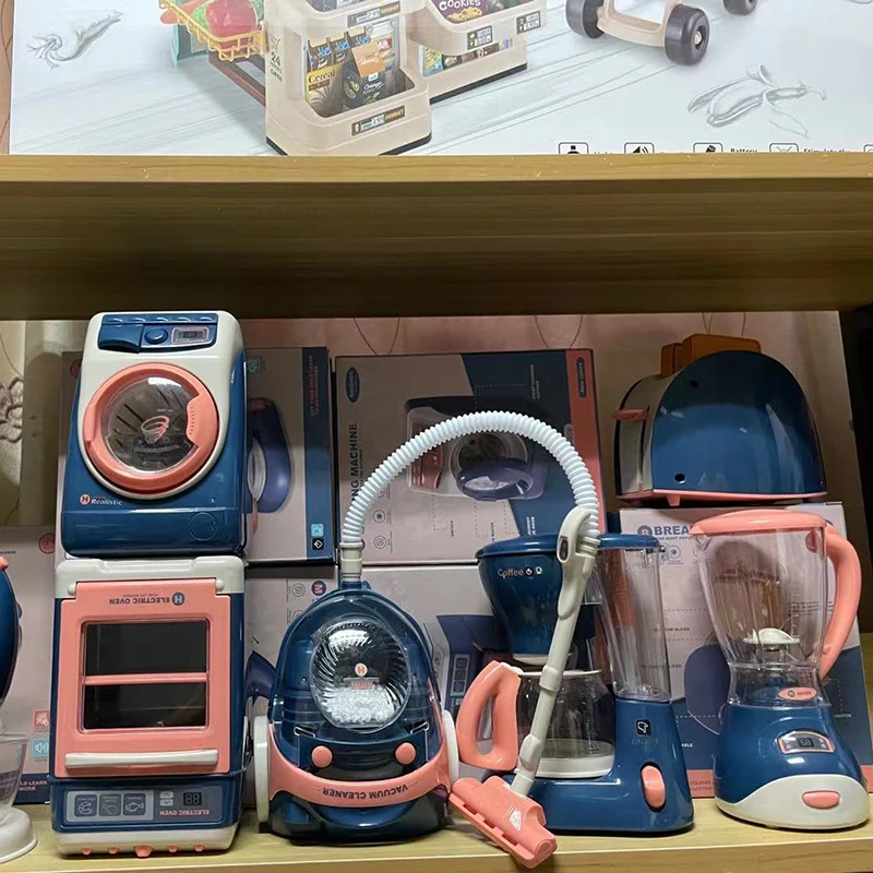 

Детская игрушечная бытовая техника для дома, кухонная игрушка, имитация электрической стиральной машины для мальчиков и девочек, пылесос д...