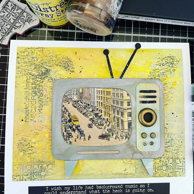 Металлические Вырубные штампы в стиле ретро для телевизора набор скрапбукинга