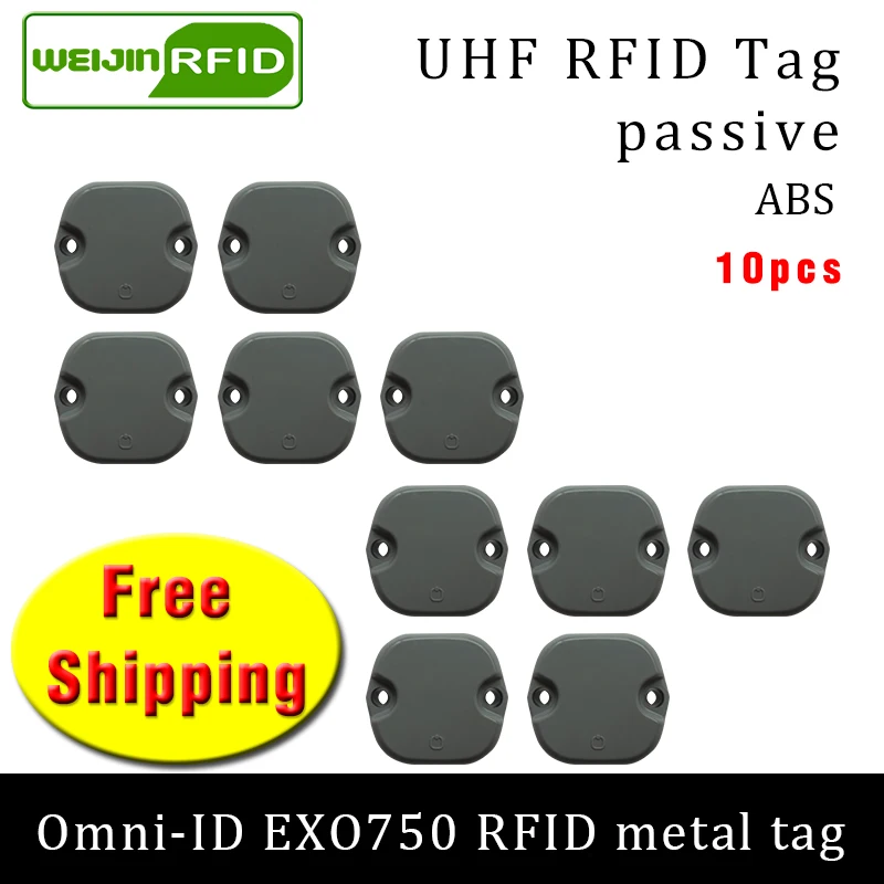 UHF RFID Метка omni ID EXO750 915 м 868 МГц Impinj Monza4QT 10 шт. Бесплатная доставка Прочная ABS смарт