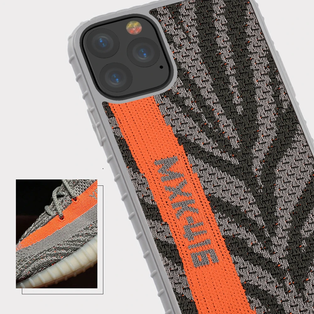 Чехол для Телефона iphone X 6 7 8 11 XR Xs Max yeezy 350 материал кроссовок защита от падения 6S Plus
