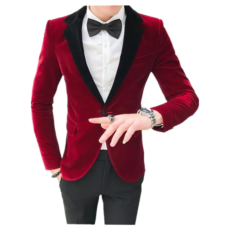 

Мужской пиджак на одной пуговице, Красная приталенная куртка для ночного клуба, выпускного вечера, свадьбы, сцены, певицы, 2021