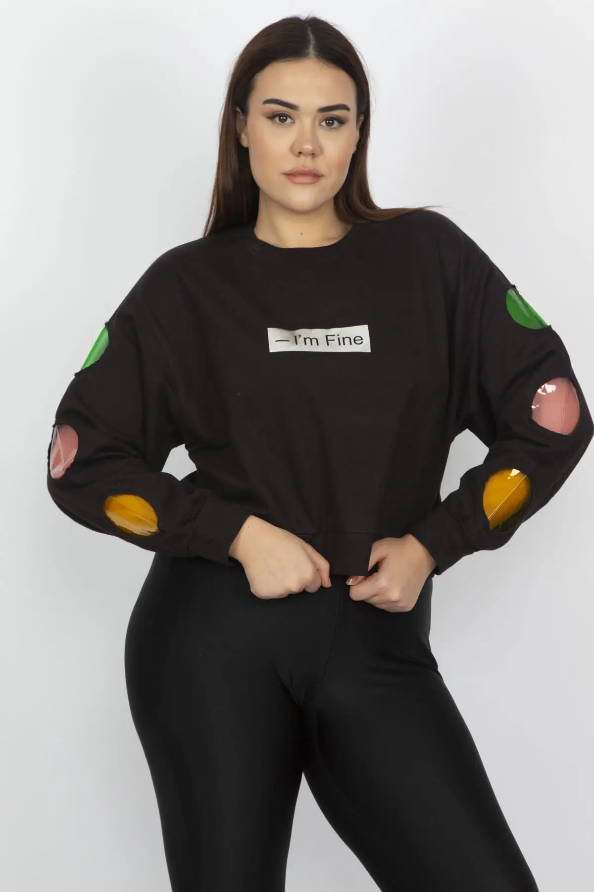 Женский прозрачный Свитшот Sans Textile с черными ручками 65 N14019|Женские толстовки и