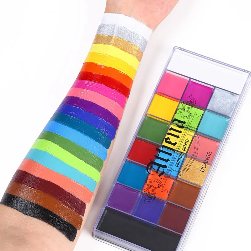 

20 Colors Body Painting Palette Oil Safe Cosmetic Flash Tattoo Painting Art Halloween Party Makeup Fancy Dress Beauty