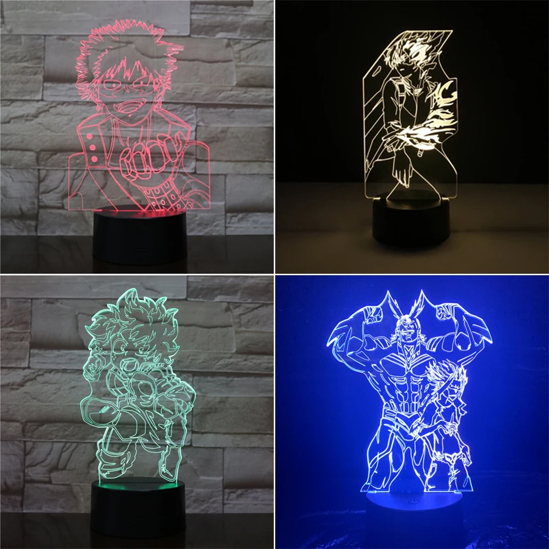 С героями из мультфильма Мой герой Deku 3D лампа Аниме Драконий жемчуг Рисунок 7 Цвет