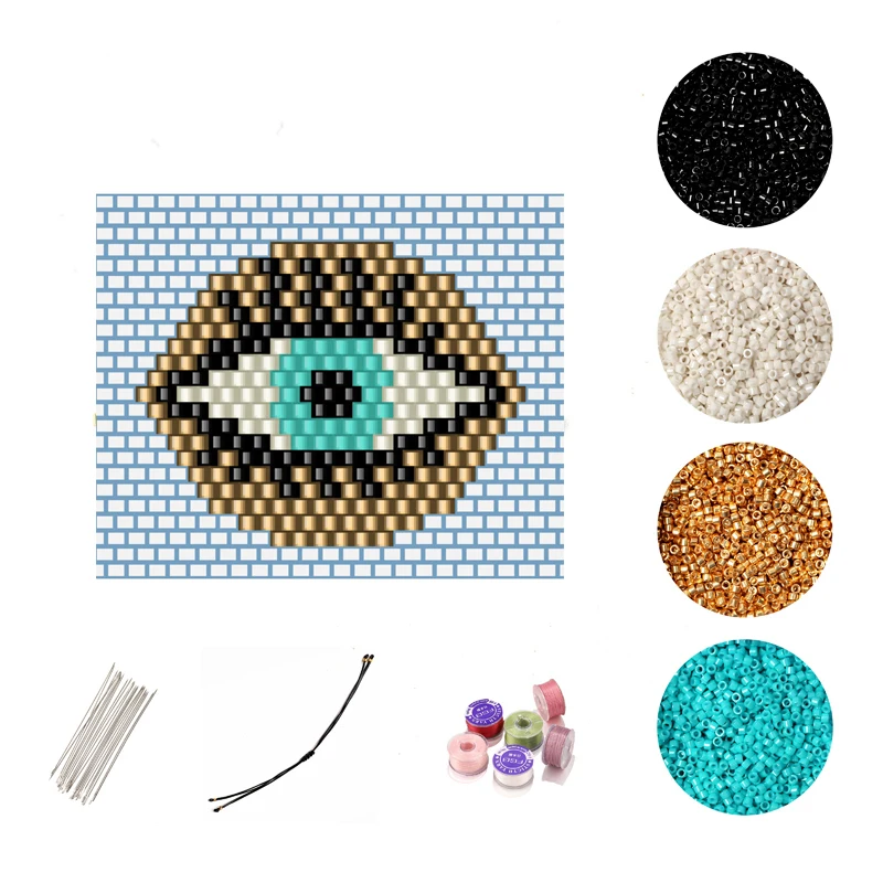 

FAIRYWOO Miyuki Bead Evil Eye DIY Bracelet Kit For Women Steampunk Turkey Evil Eye Bangles Bracelets Accessories kit Wholesale