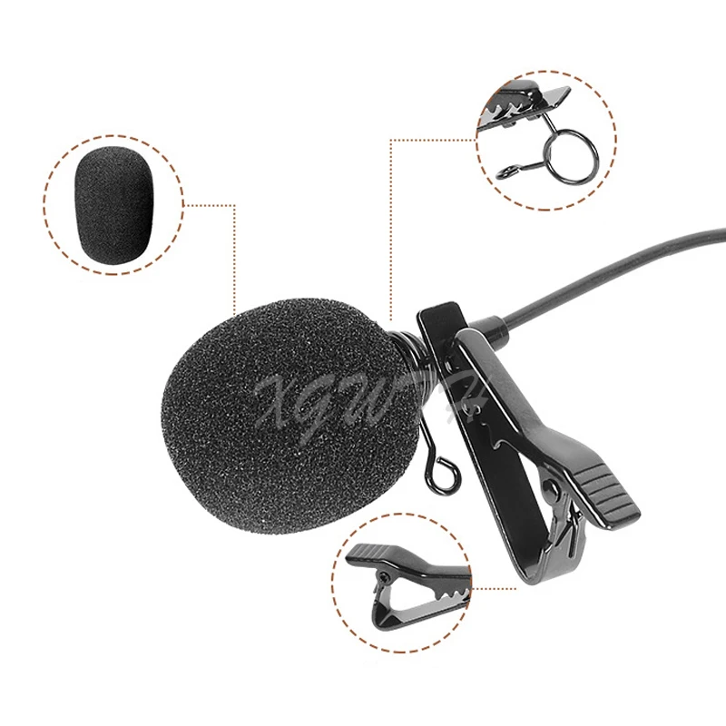 Черный микрофон с отворотом петличка зажимом для галстука конденсаторный Shure Audio