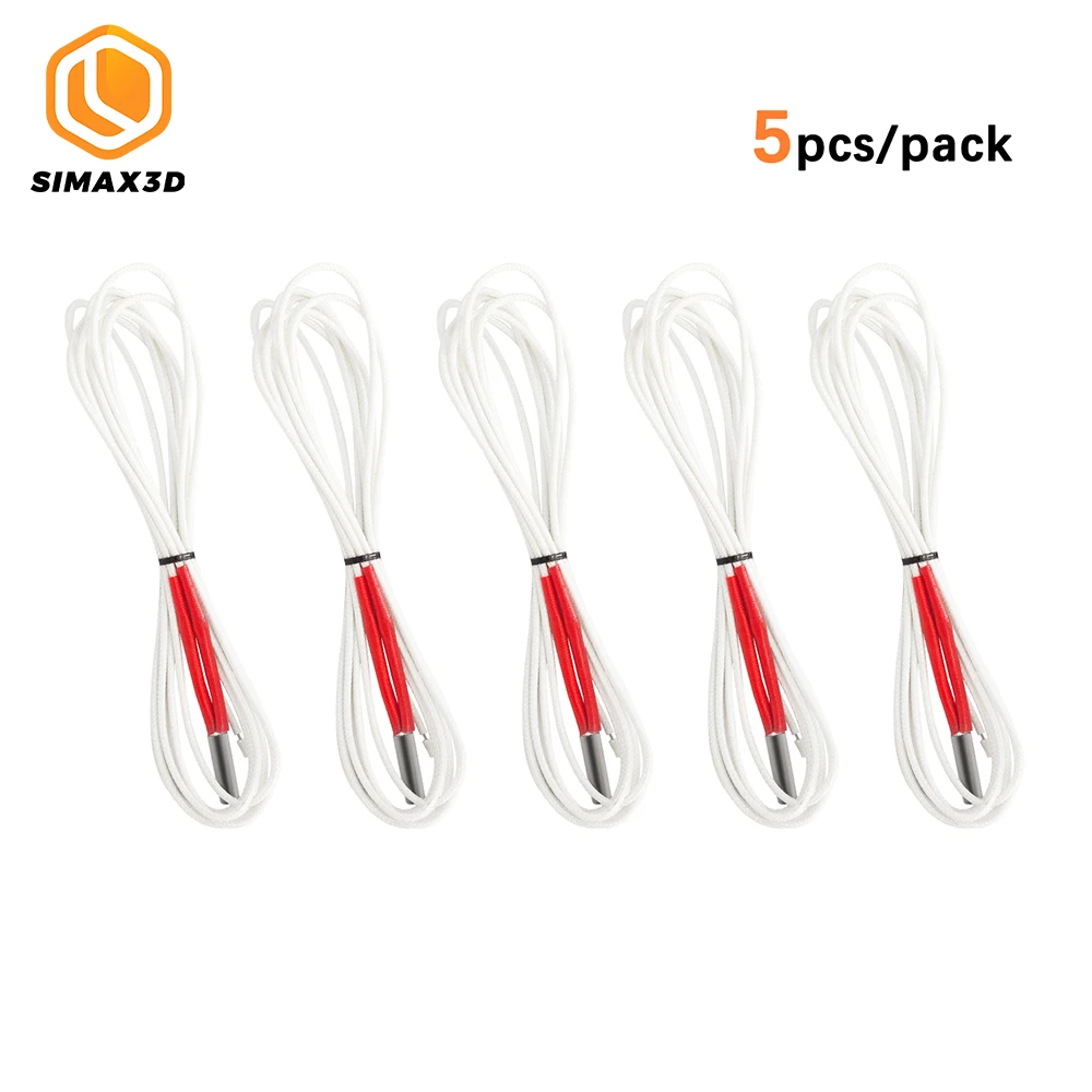 

Нагревательный элемент SIMAX3D, 5 шт., 24 В 40 Вт, 1 м, 6*20 мм, нагревательная трубка для принтера ender 3 Pro hotend CR10 MK8, Комплект запчастей для 3D-принтера «с...