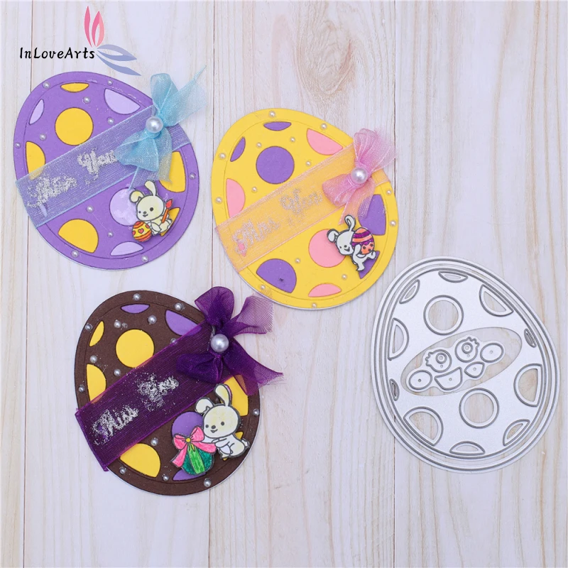 

InLoveArts Eggshell Metal Cutting Dies Hollow Egg Scrapbooking Craft Decorative Embossing Making Cards Stencil Easter Die Cuts