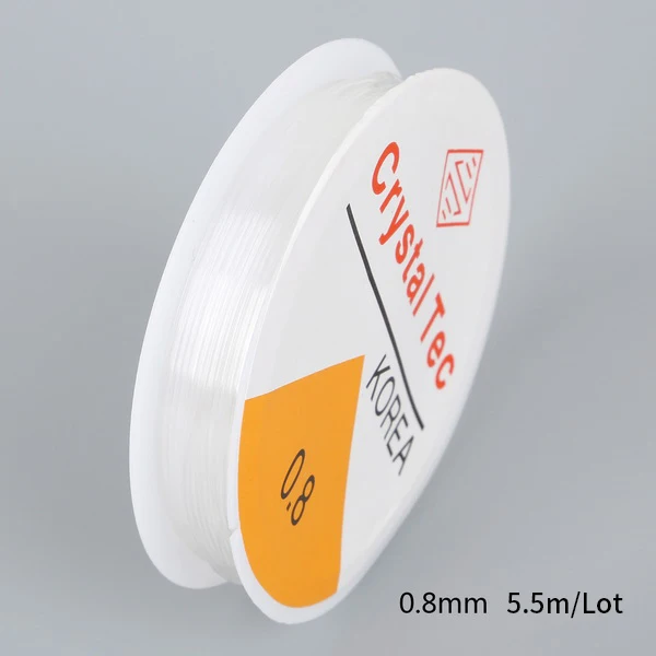 Высокое качество 0 8 мм кристалл шнур 5 м/рулон Эластичный бисер прозрачный