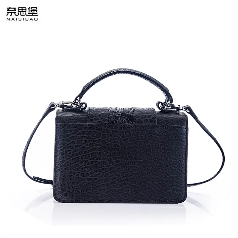 Модные роскошные сумки NASIBAO из натуральной воловьей кожи с тиснением женские