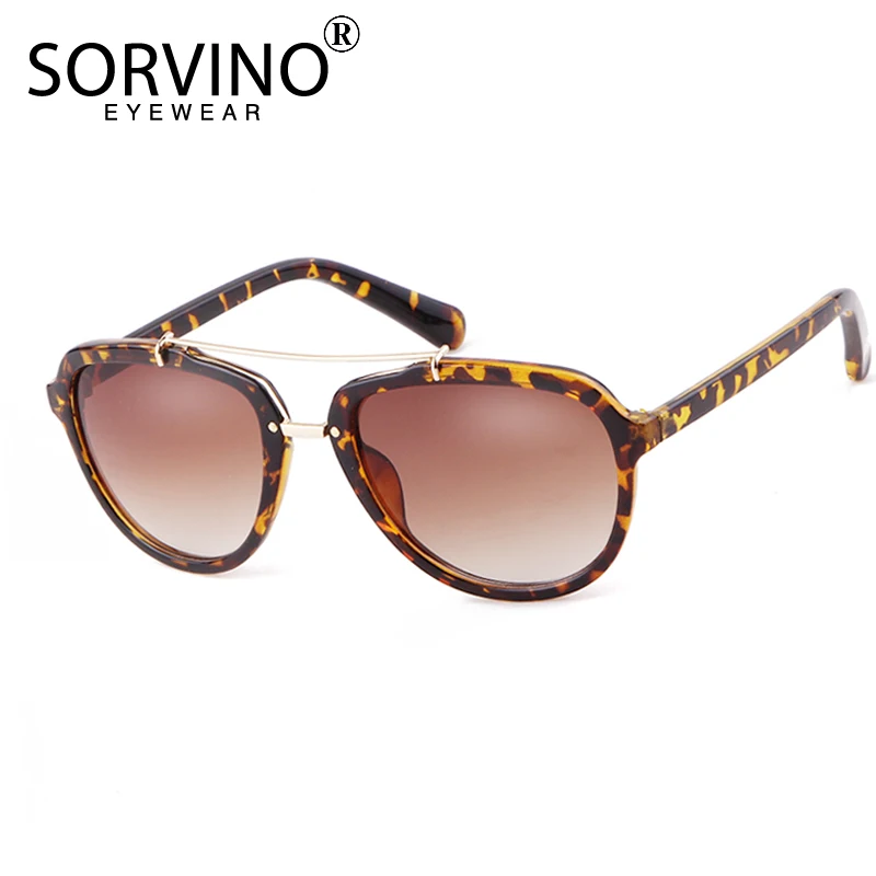 Женские солнцезащитные очки в стиле ретро SORVINO брендовые дизайнерские на плоской