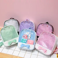 harajuku cute bow knot clear ita bags for women backpacks japanese style transparent itabags school bag teenager girls bookbag