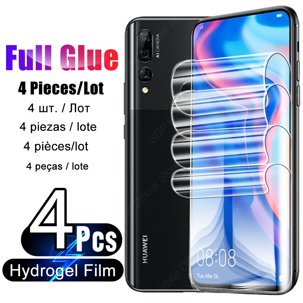 

4 шт полный клей защитная Гидрогелевая пленка для Huawei Y9 2019 Y5 Y5p Y6 Y6p Y6s Y7 Y7a Y7p Y7 Pro 2019 Y8p Y9a Y9s Защитная пленка для экрана