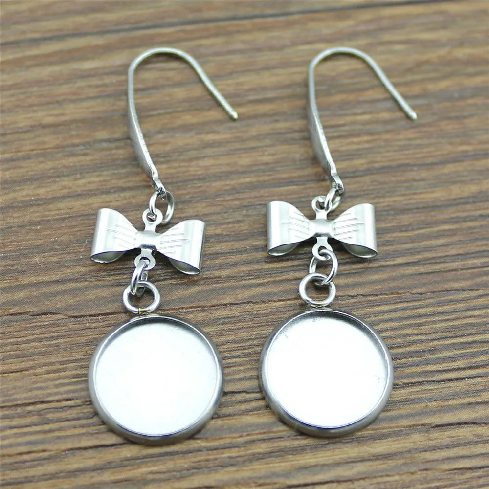

Accessories for jewelry charm DIY 12mm Round earring setting 5pcs