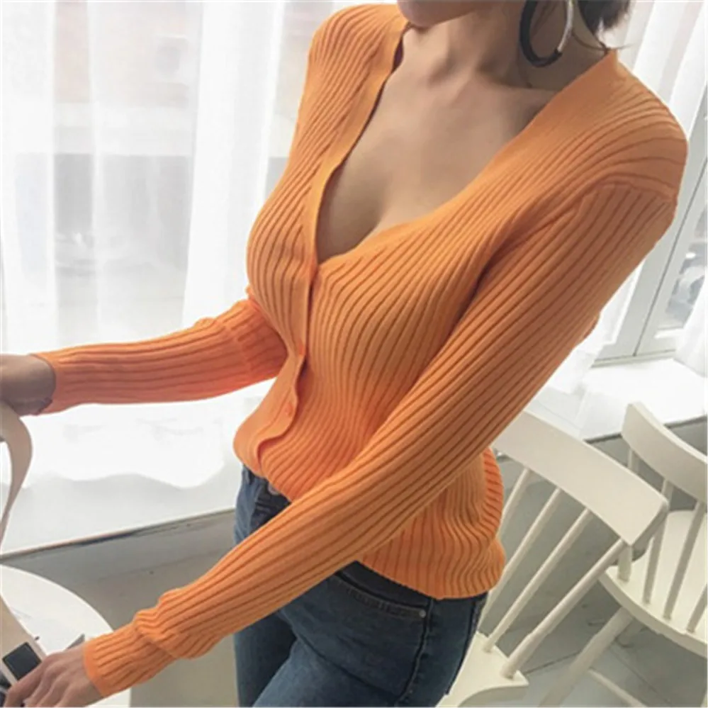 

Вязаный кардиган в Корейском стиле, весна-осень 2021, женская одежда, женские кардиганы с V-образным вырезом, облегающие Женские пальто с длинн...