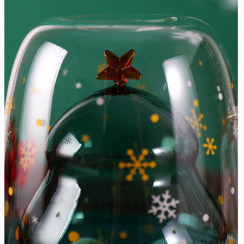 Креативные 3D кружки для воды на рождественскую елку прозрачная стеклянная чашка
