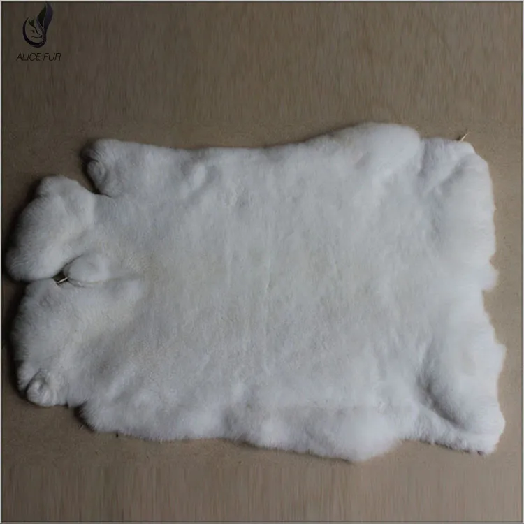 Оптовая продажа натуральный белый чехол из натурального меха кролика рекс|rabbit fur