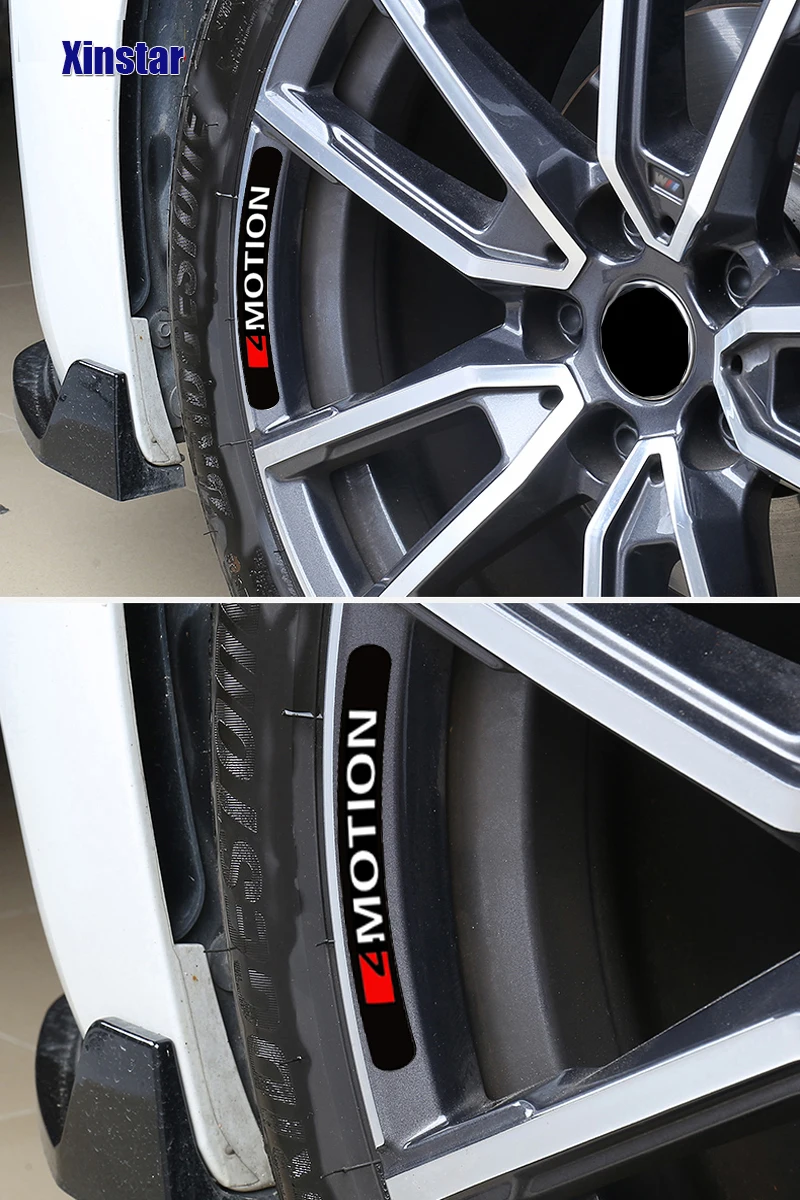 4 шт. движущиеся автомобильные наклейки на обод колеса для Volkswagen T-ROC Teramont GOLFR Touran