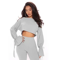 vetement femme 2021 korean fashion street wear long sleeved cropped trousers sports suit two piece set women chandals mujer
