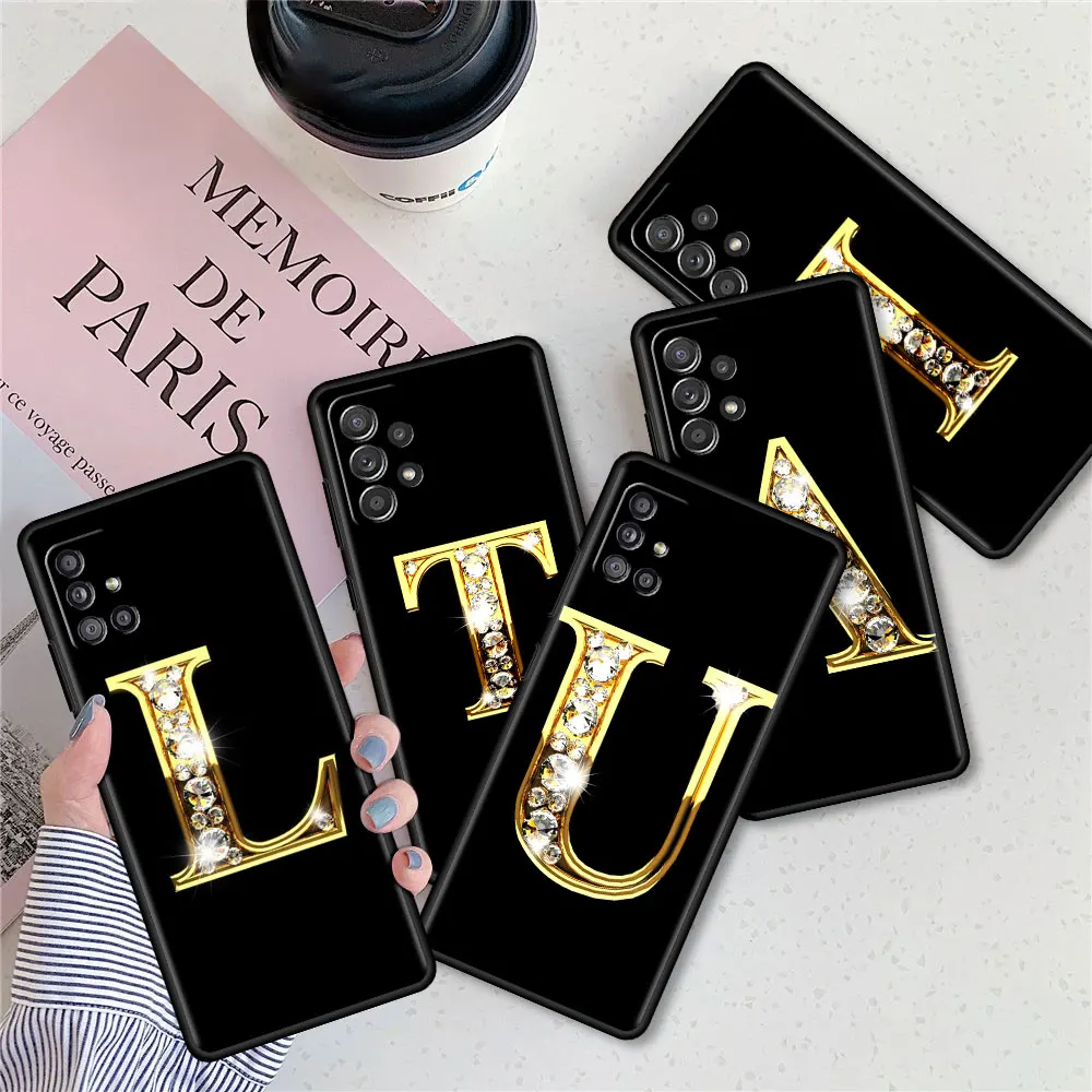 

Soft Case For Samsung A51 A12 A21s A71 Tpu Phone Cove for Galaxy A31 A52 A32 A72 A11 A41 A01 A02 A91 Funda Alphabet Letter