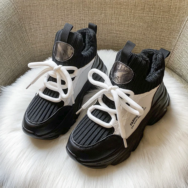 2021 Winter New Fashion Casual Sports Women's Shoes Thick Soles Comfortable Korean Women's Shoes Versatile Campus Student Shoes