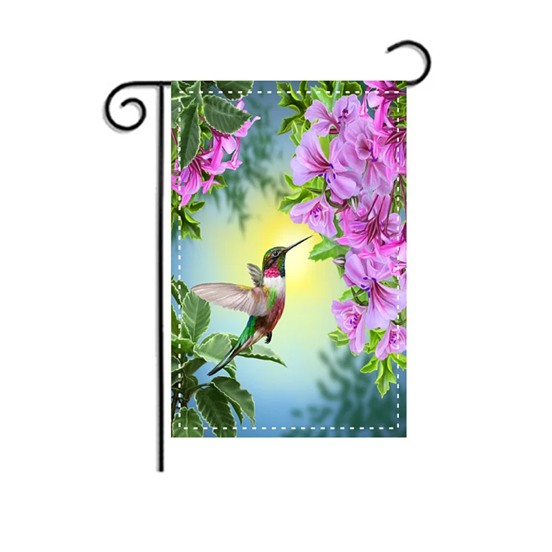 

Spring Flower Birds Garden Flags Floral Thrush Bird Magpie Banner Flag Home DIY Family Festival Party Decor Accessories 30x45cm