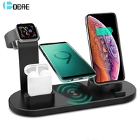 4 in 1 qi wireless charger for iphone 12 11 x xs xr 8 10w type c usb fast charging dock stand for apple watch 6 5 4 airpods pro