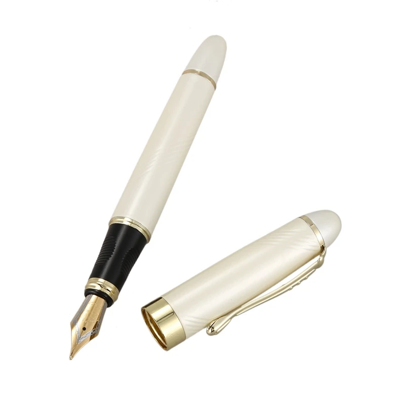 Jinhao 2 шт. роскошный М перо 18KGP авторучка кривая золото и серебро |