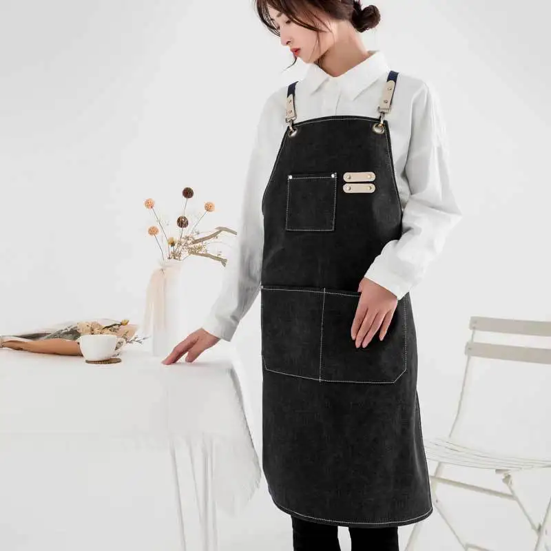

Cooking Kitchen Apron Canvas Denim Cloth Baking Household Woman Home Men Master Hairdresser Pastry Coffee Chef Woking Tools