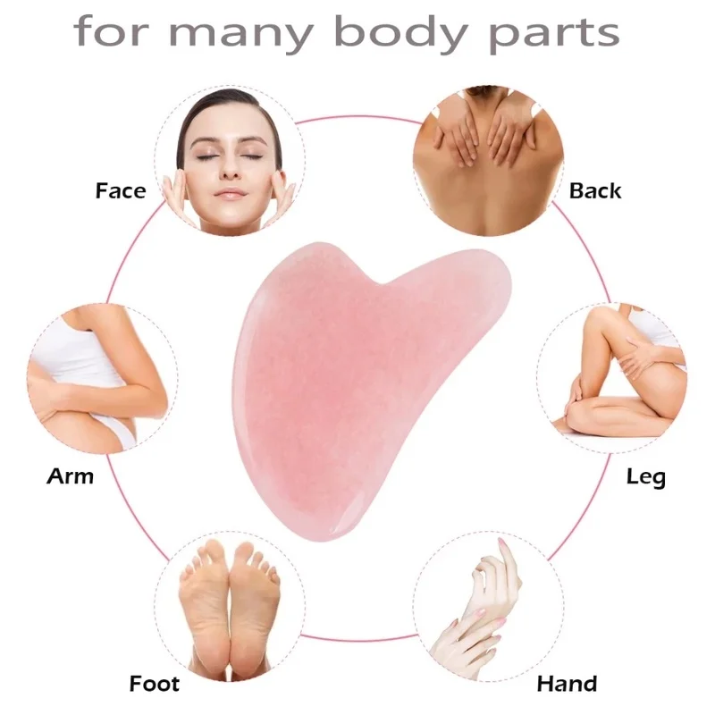 

1pcs Natural Jade Stone Gua Sha Massage Board Rose Quartz Guasha Plate Jade Face Massager Scrapers Tools for Face Neck Back Body