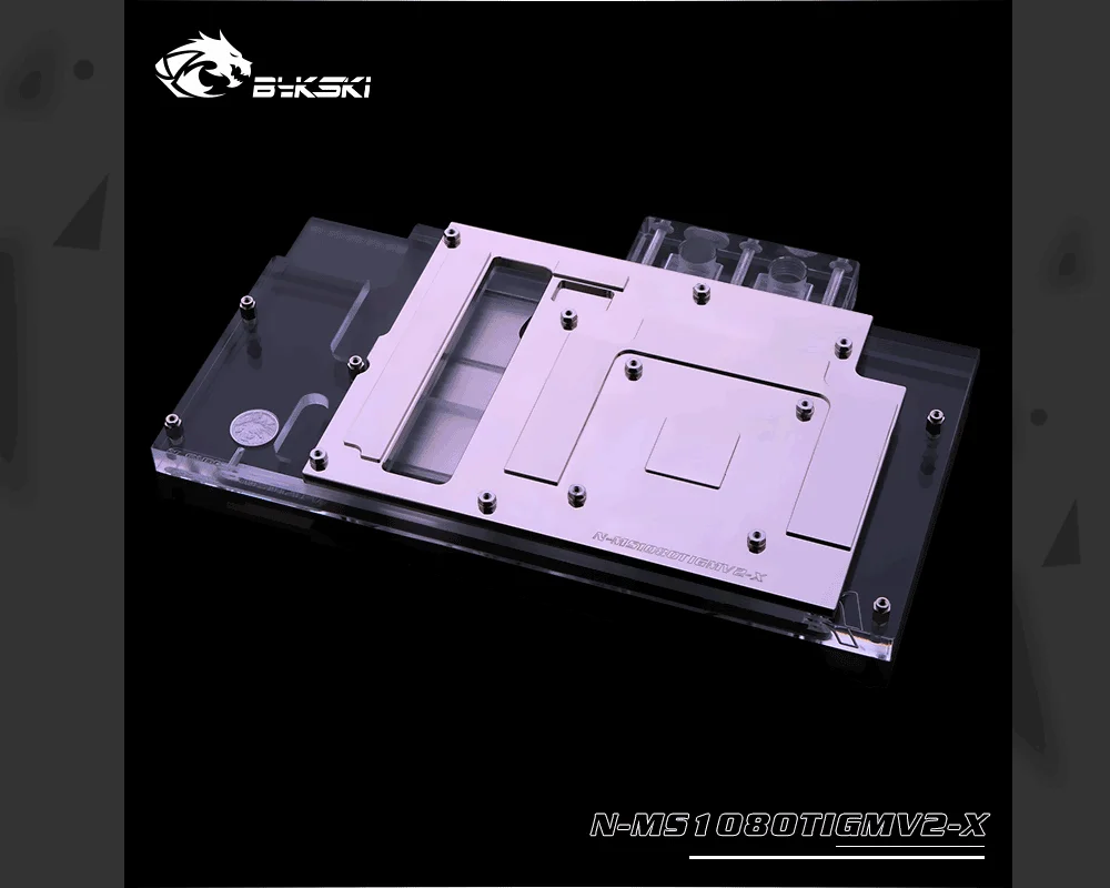 Bykski N-MS1080TIGMV2-X, полное покрытие видеокарты водяного охлаждения блок RGB/RBW для MSI GTX1080Ti Gaming X 11 ГБ
