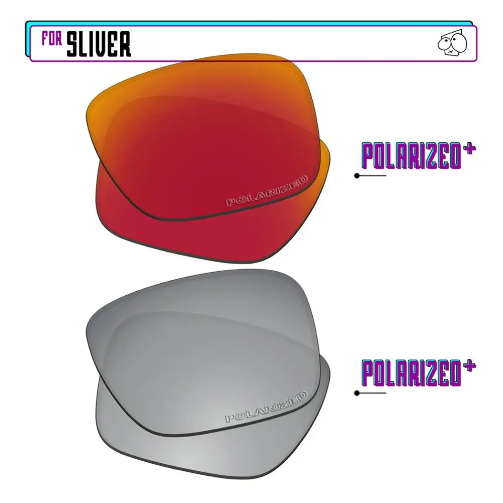 EZReplace Polarized Replacement Lenses for - Oakley Sliver Sunglasses - Sir P Plus-RedP Plus