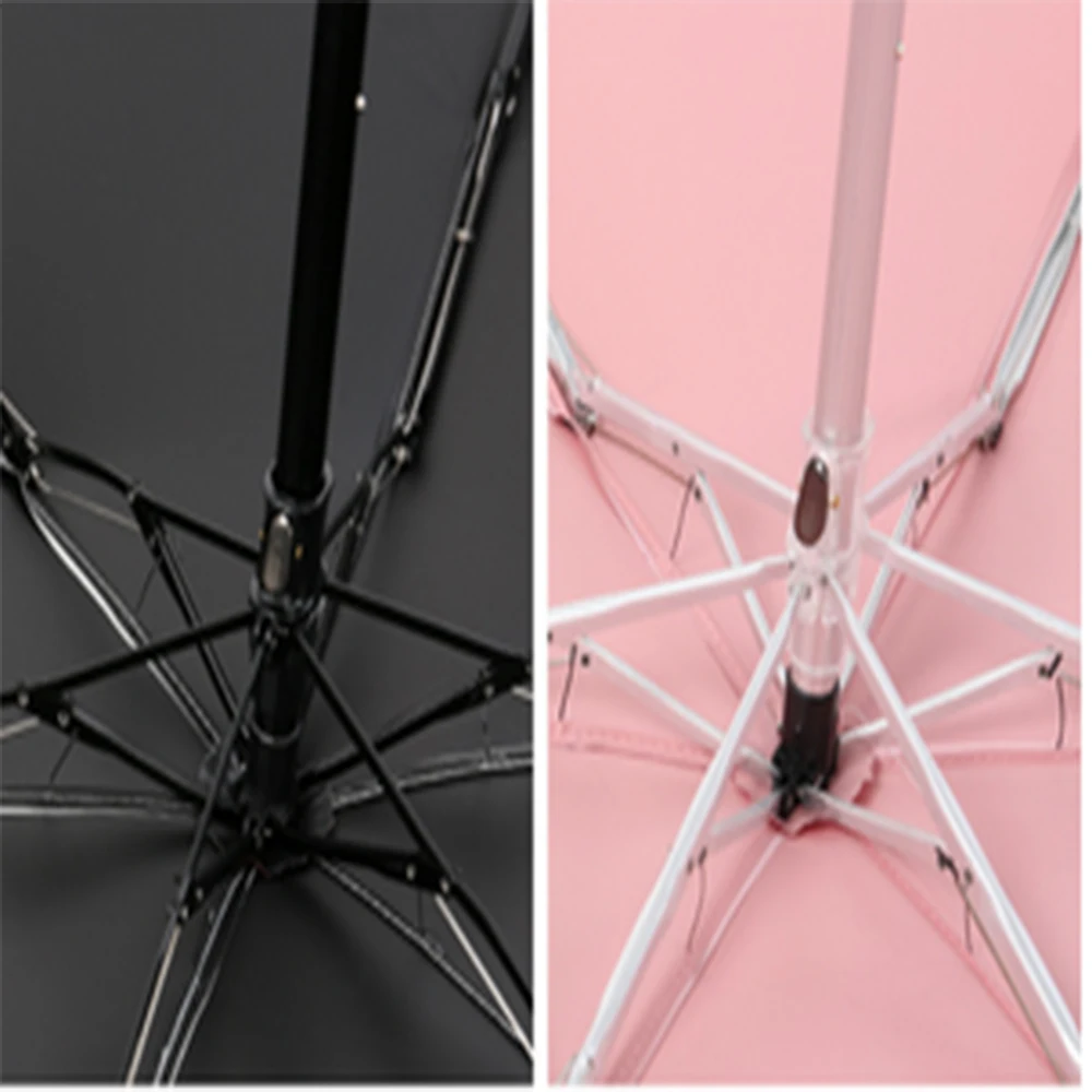 

five fold umbrella flat black plastic sun protection sun Anti-UV umbrella