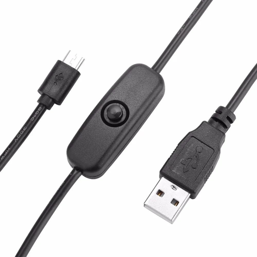 Для Raspberry Pi 4 микро USB кабель с переключатель вкл./выкл. переменного тока в