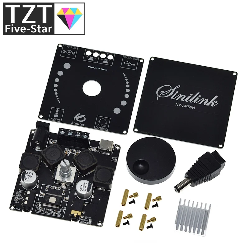 Sinilink AP50H HIFI Bluetooth 5.0 беспроводной аудио TPA3116D2 плата цифрового усилителя мощности 50