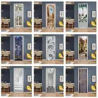 ПВХ Самоклеящиеся обои для дверей, 3D водонепроницаемые, для гостиной, спальни, украшения, наклейки на двери, домашний дизайн, искусство, наклейка на стену, плакат