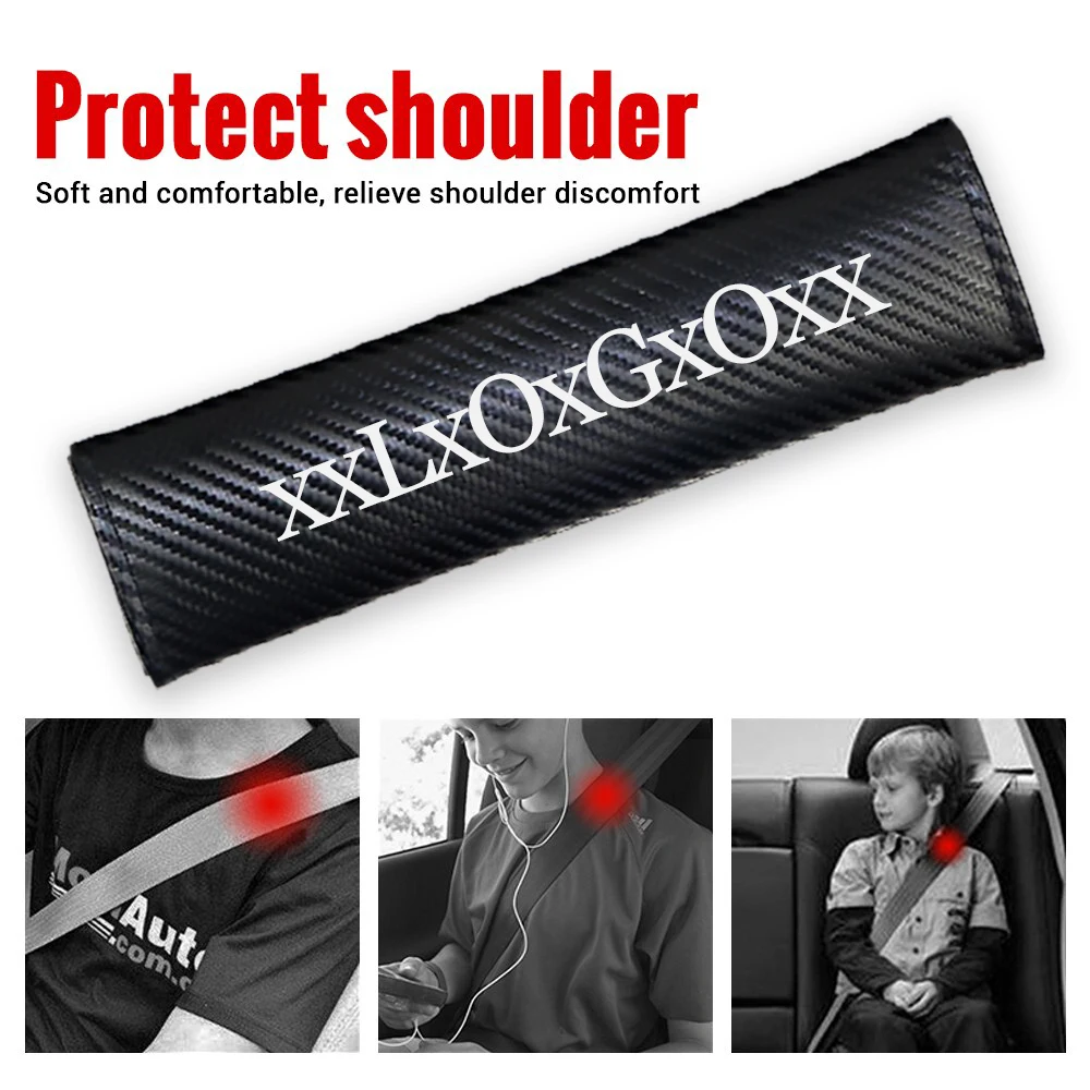 

2Pcs Car Seat Belt Shoulder Guard Cushion Carbon Fiber Cover Auto Parts Accessorie For Mercedes AMG W203 W204 W205 W211 W124 CLA