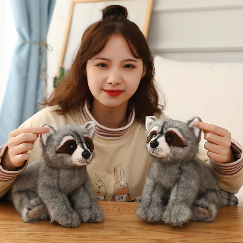 

Simulation fox plush animal super soft and comfortable fabric cute raccoon doll Soft toy kawaii room decor Gift for girl friend