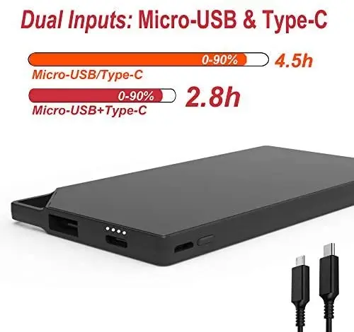 tntor 10000mah ultra thin mini power bank smartwatch built in cable portable powerbank fast charge for android iphone free global shipping