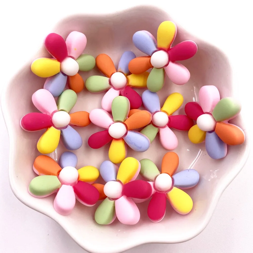 Красочный цветок хризантемы из смолы кабошон с плоской задней частью каменные