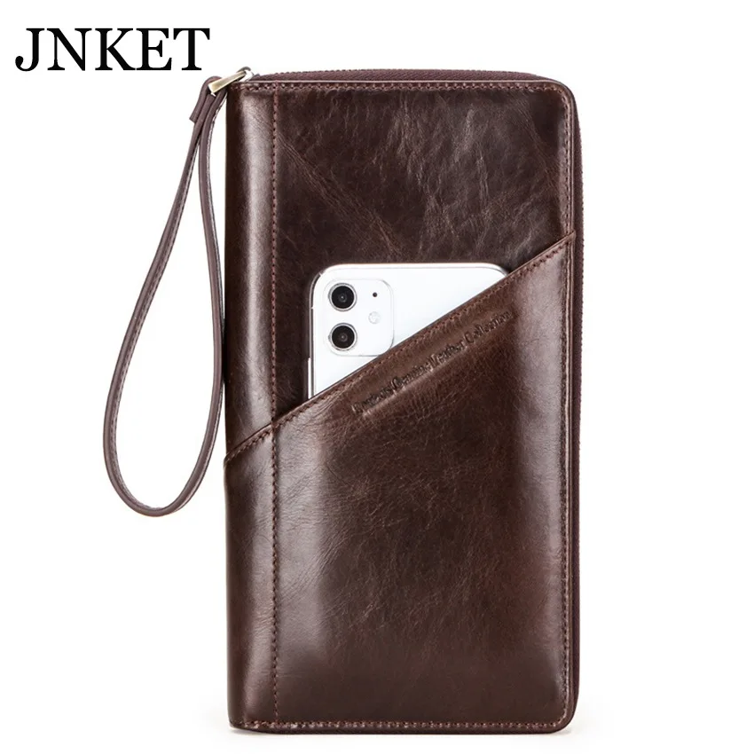 

JNKET стиль; Новинка; В стиле ретро; В Для мужчин повседневная обувь из воловьей кожи, Длинный кошелек, многофункциональный кошелек на молнии С...