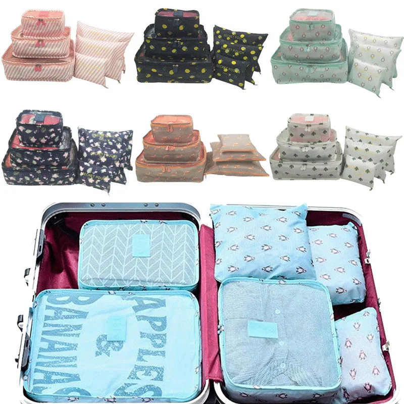 6 шт. водонепроницаемые дорожные сумки для хранения одежды | Багаж и