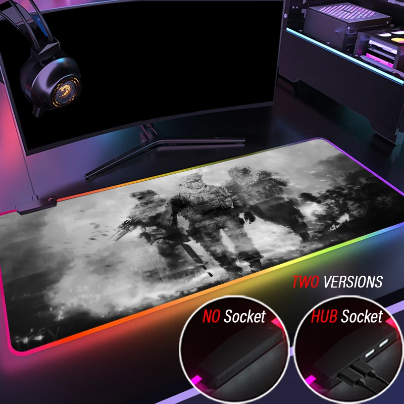 

Коврик для мышки со светодиодной подсветкой экстремального цвета, коврик для мышки с аниме COD Gaming RGB с блокировкой краев, моющийся коврик Dsek ...