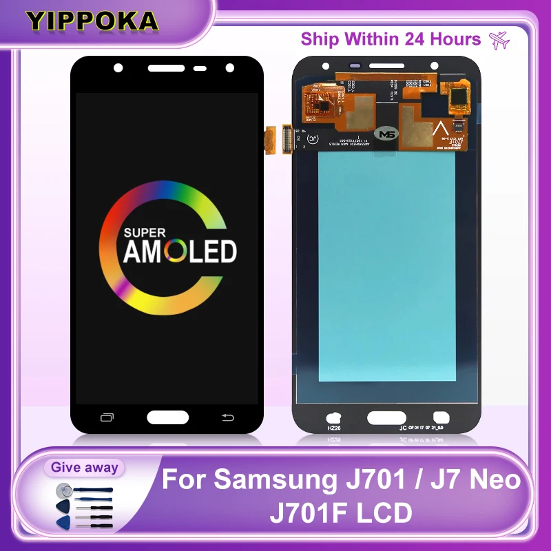 

ЖК-дисплей 5,5 дюйма для Samsung Galaxy J7 neo J701, сенсорный экран с дигитайзером J7 Nxt, J701F, J701M, J7 Core, сменные детали