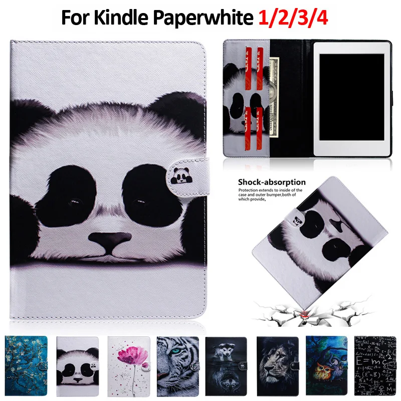 Шаблон тигра льва панды чехол для планшета Funda Amazon Kindle Paperwhite 4 защитный 1 2 3 4|Чехлы
