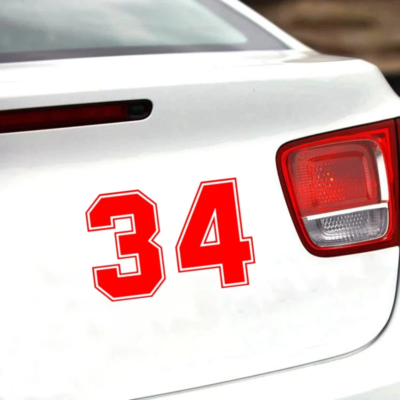 

30061# Various Sizes figure number 34 car sticker waterproof car decal vinyl stickers on car truck bumper rear window laptop