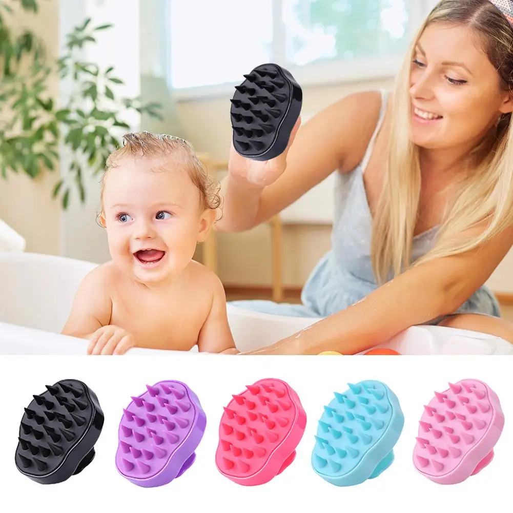 

6 Colors Silicone Scalp Massage Shampoo Brush Shower Body Brush Hair Comb