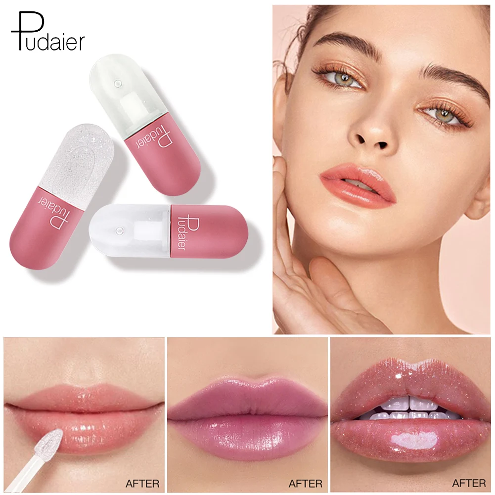 

3 Colors Lip Plumper Non-greasy Reduce Fine Line Lip Enhancer Long-lasting Moisturizing Soft Clear Glitter Hydrating Lips Makeup